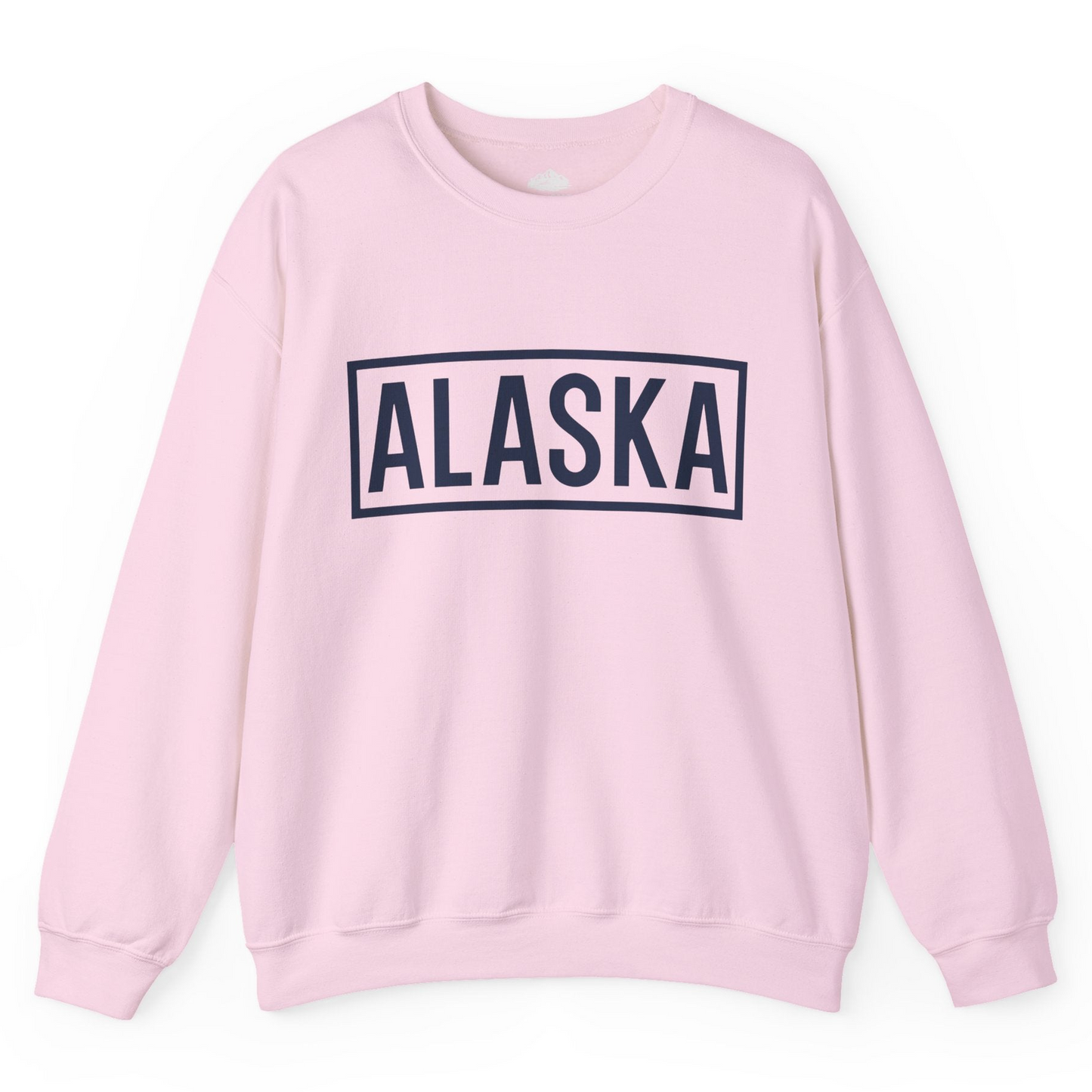 Alaska Bold Text Minimalist Monochrome Graphic Shirt for Travelers — Sweatshirt Sweatshirt – Light Pink – Alaska Cruise Shirts