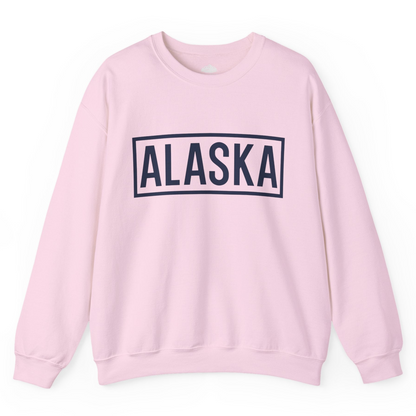 Alaska Bold Text Minimalist Monochrome Graphic Shirt for Travelers — Sweatshirt Sweatshirt – Light Pink – Alaska Cruise Shirts