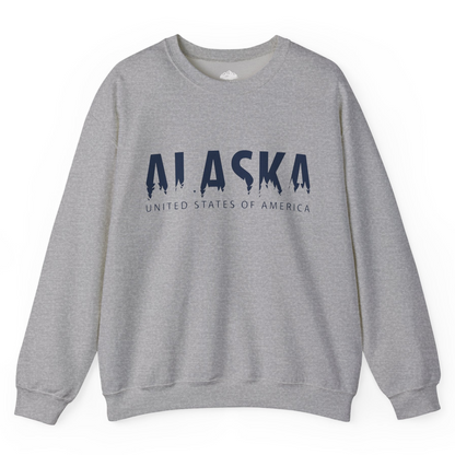Alaska United States Typography Shirt Sweatshirt – Sport Grey – Alaska Cruise Shirts