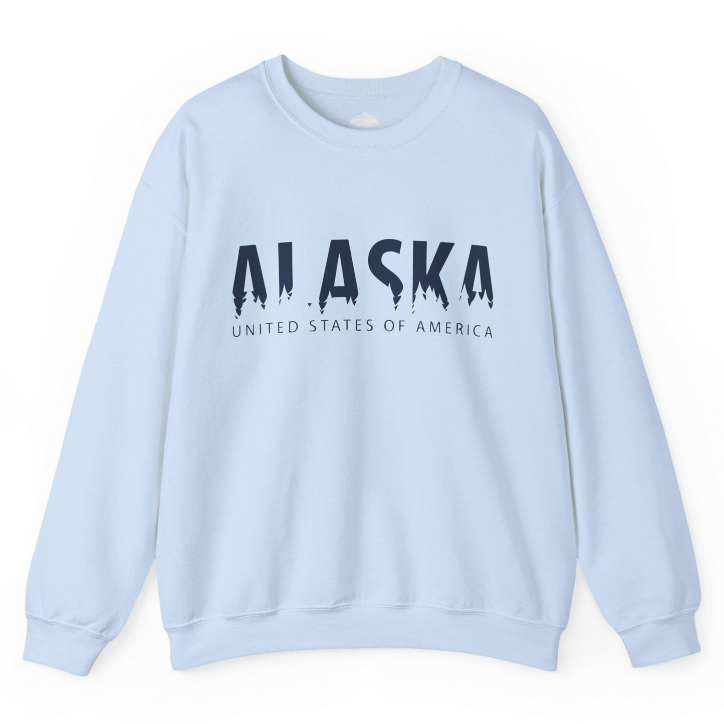 Alaska United States Typography Shirt Sweatshirt – Light Blue – Alaska Cruise Shirts