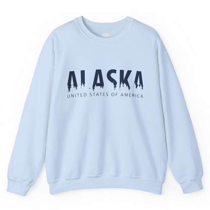 Alaska United States Typography Shirt Sweatshirt – Light Blue – Alaska Cruise Shirts