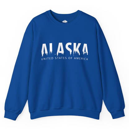 Alaska United States Typography Shirt Sweatshirt – Royal – Alaska Cruise Shirts