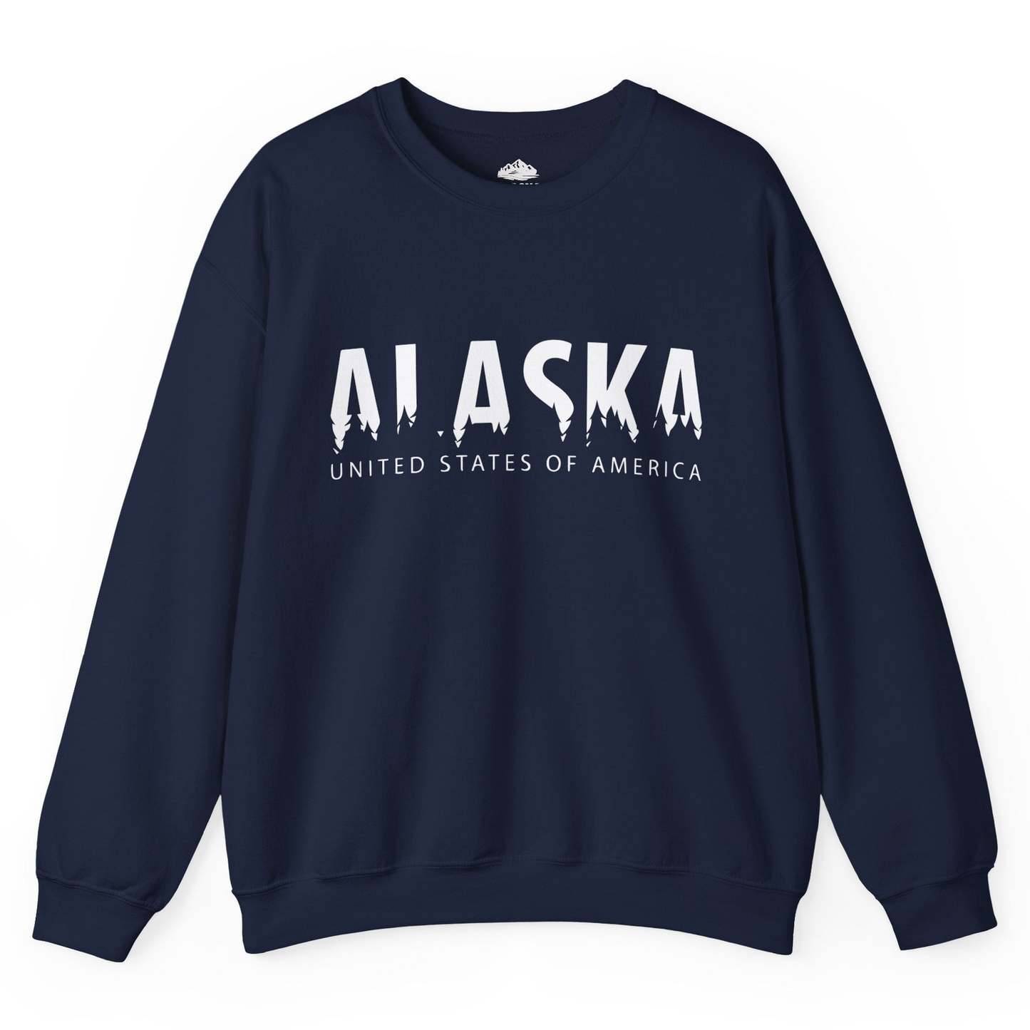 Alaska United States Typography Shirt Sweatshirt – Navy – Alaska Cruise Shirts