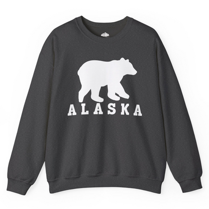 Alaska Bear Silhouette Shirt Sweatshirt – Dark Heather – Alaska Cruise Shirts