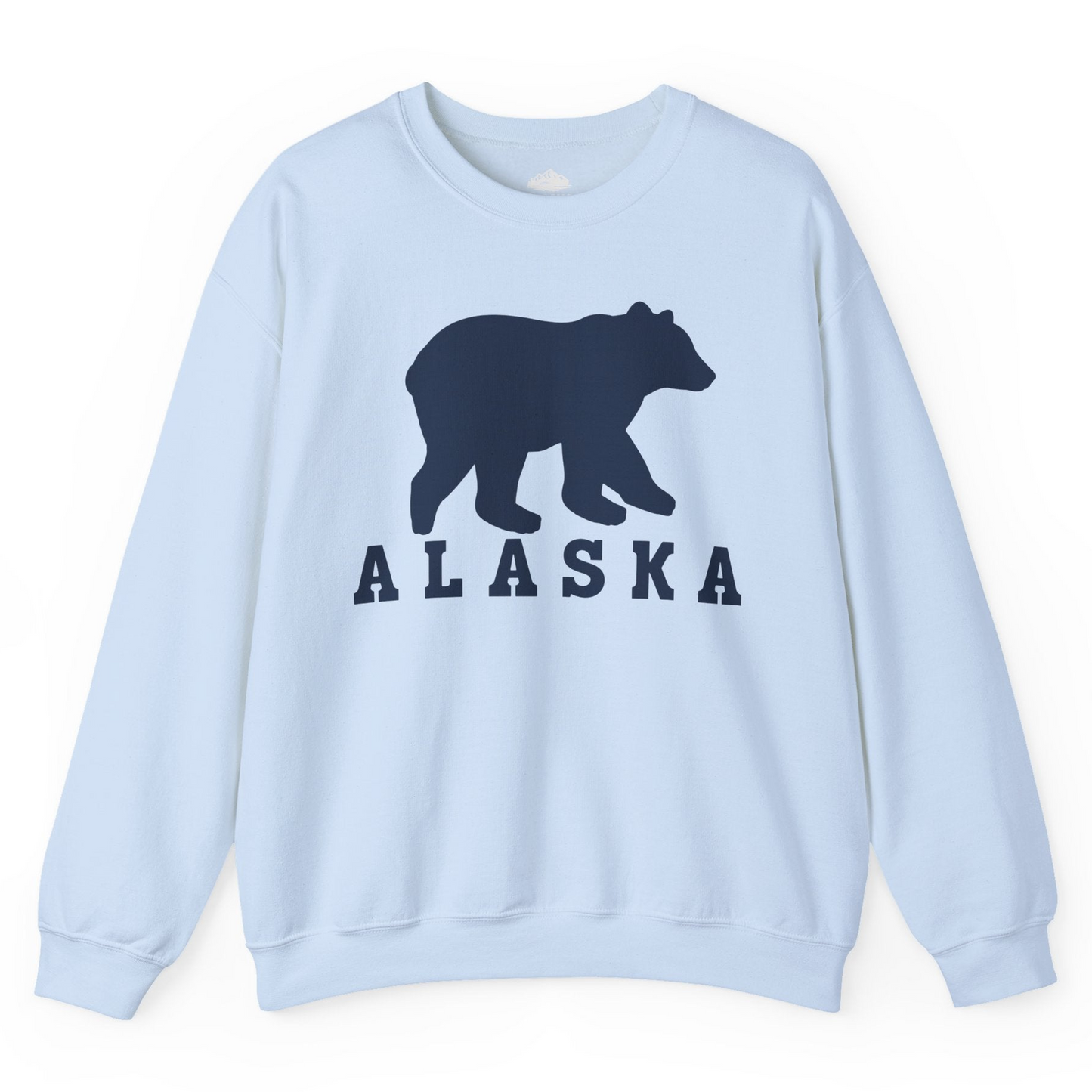 Alaska Bear Silhouette Shirt Sweatshirt – Light Blue – Alaska Cruise Shirts