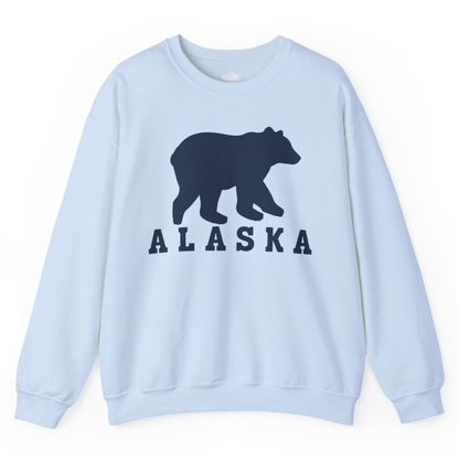 Alaska Bear Silhouette Shirt Sweatshirt – Light Blue – Alaska Cruise Shirts