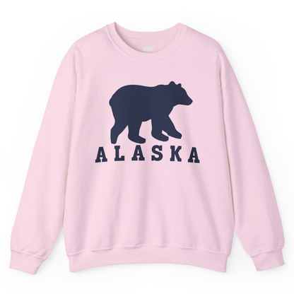 Alaska Bear Silhouette Shirt Sweatshirt – Light Pink – Alaska Cruise Shirts
