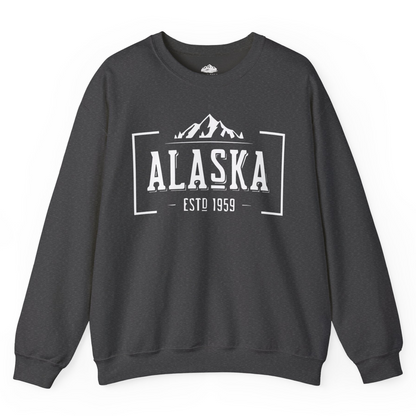 Vintage Alaska Estd 1959 Shirt Sweatshirt – Dark Heather – Alaska Cruise Shirts