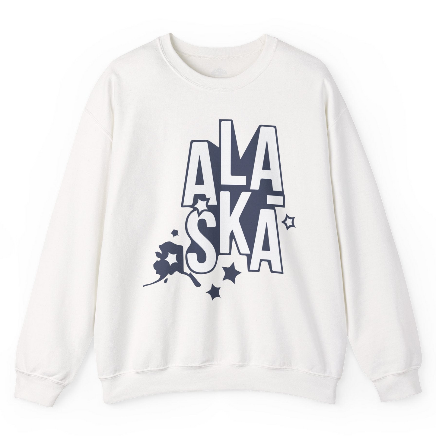 Alaska Stars Bold Typography Shirt Sweatshirt – White – Alaska Cruise Shirts