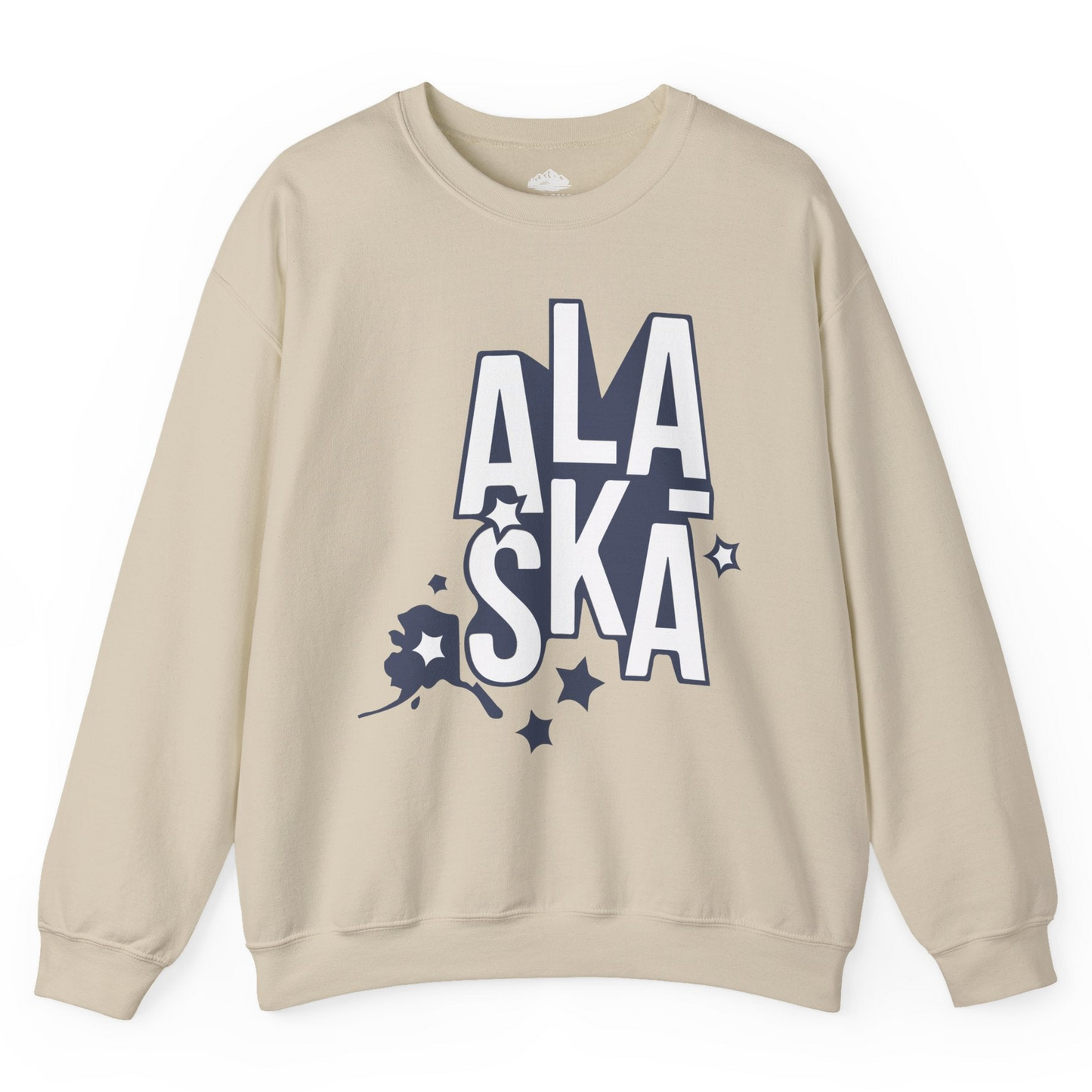 Alaska Stars Bold Typography Shirt Sweatshirt – Sand – Alaska Cruise Shirts