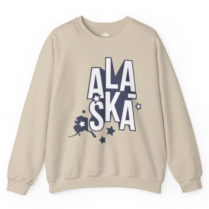 Alaska Stars Bold Typography Shirt Sweatshirt – Sand – Alaska Cruise Shirts