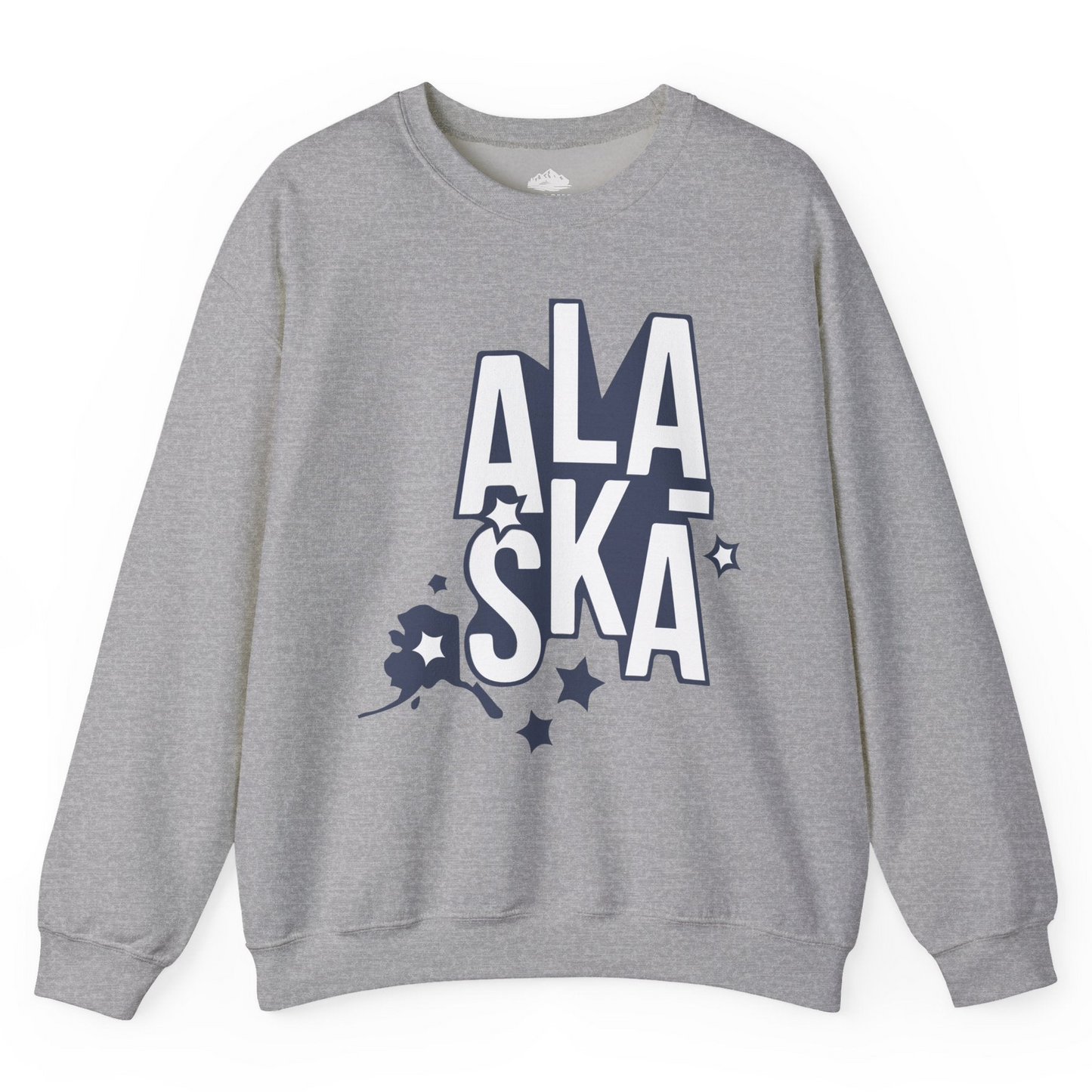 Alaska Stars Bold Typography Shirt Sweatshirt – Sport Grey – Alaska Cruise Shirts