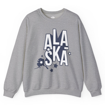 Alaska Stars Bold Typography Shirt Sweatshirt – Sport Grey – Alaska Cruise Shirts