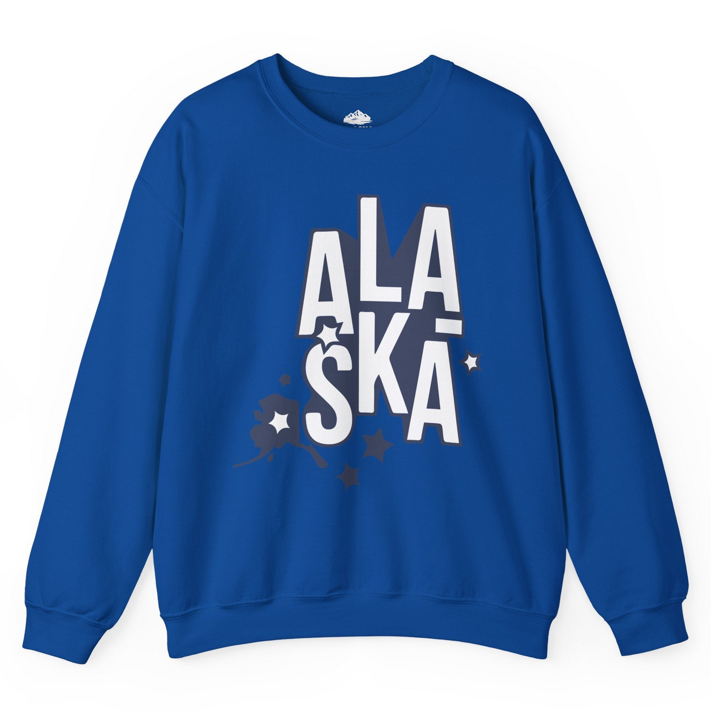 Alaska Stars Bold Typography Shirt Sweatshirt – Royal – Alaska Cruise Shirts