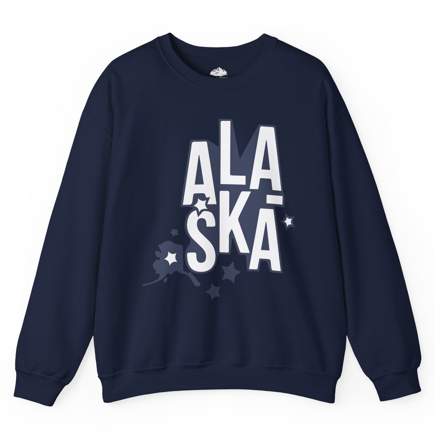 Alaska Stars Bold Typography Shirt Sweatshirt – Navy – Alaska Cruise Shirts