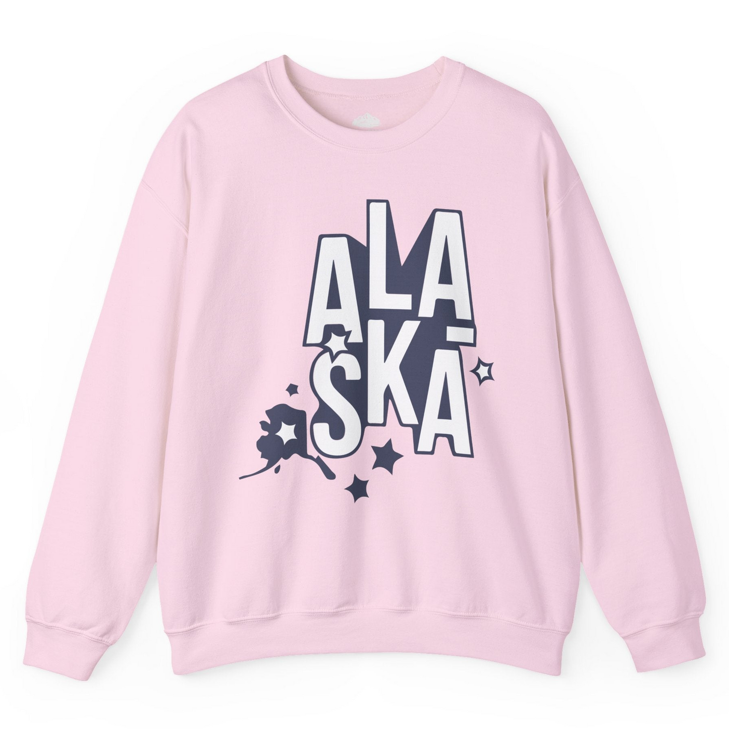 Alaska Stars Bold Typography Shirt Sweatshirt – Light Pink – Alaska Cruise Shirts