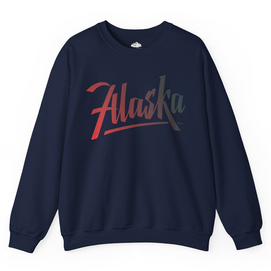 Alaska Script Wordmark Shirt Sweatshirt – Navy – Alaska Cruise Shirts