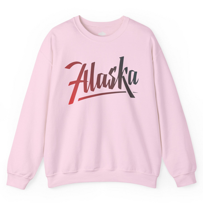 Alaska Script Wordmark Shirt Sweatshirt – Light Pink – Alaska Cruise Shirts