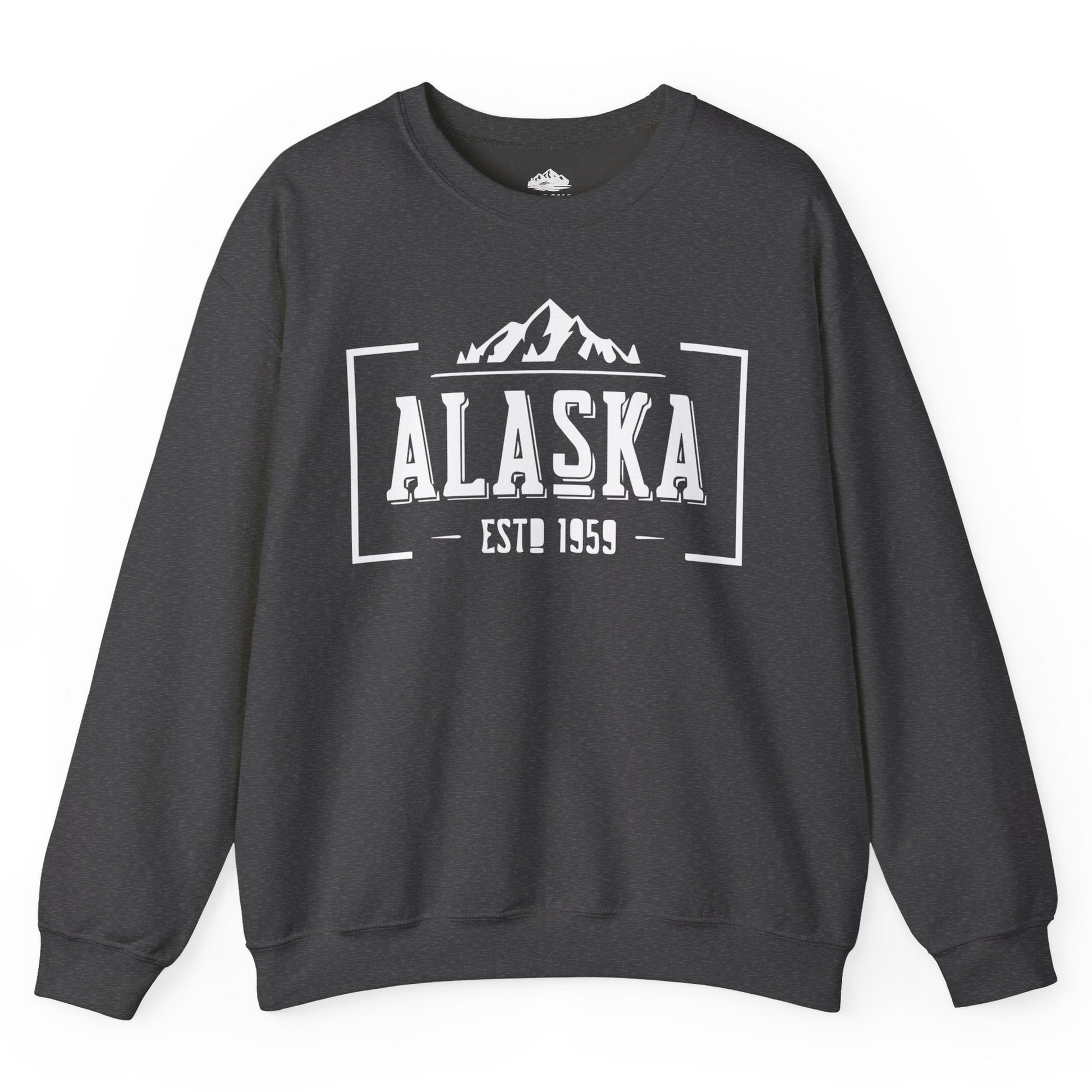 Alaska Mountain Vintage Shirt Sweatshirt – Dark Heather – Alaska Cruise Shirts