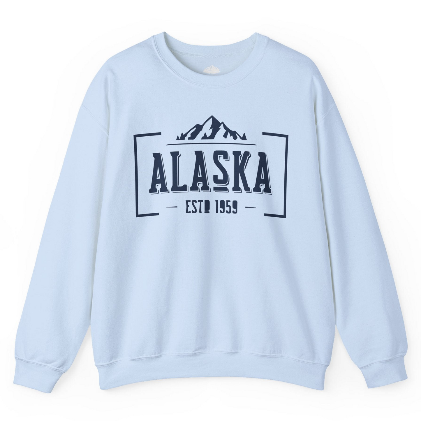 Alaska Mountain Vintage Shirt Sweatshirt – Light Blue – Alaska Cruise Shirts