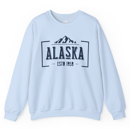 Alaska Mountain Vintage Shirt Sweatshirt – Light Blue – Alaska Cruise Shirts