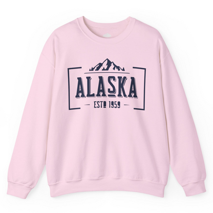 Alaska Mountain Vintage Shirt Sweatshirt – Light Pink – Alaska Cruise Shirts
