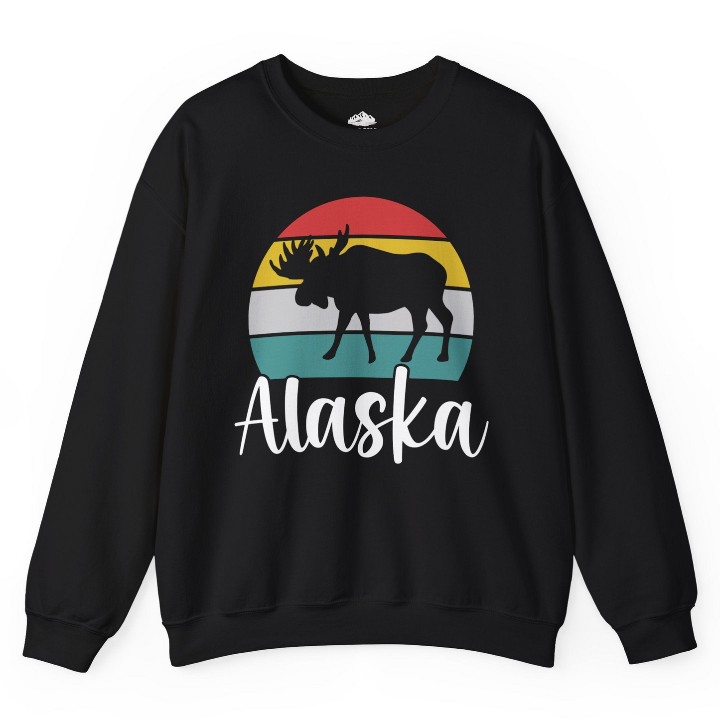 Retro Alaska Moose Silhouette Shirt Sweatshirt – Black – Alaska Cruise Shirts