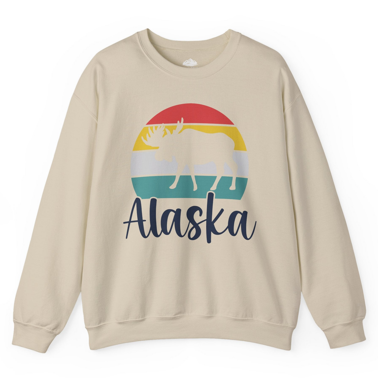 Retro Alaska Moose Silhouette Shirt Sweatshirt – Sand – Alaska Cruise Shirts