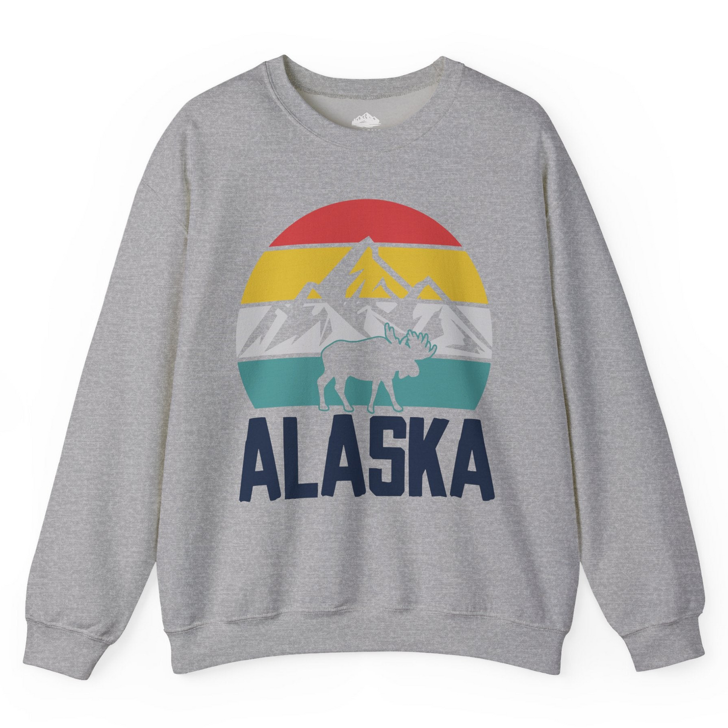 Retro Alaska Moose Silhouette Shirt Sweatshirt – Sport Grey – Alaska Cruise Shirts