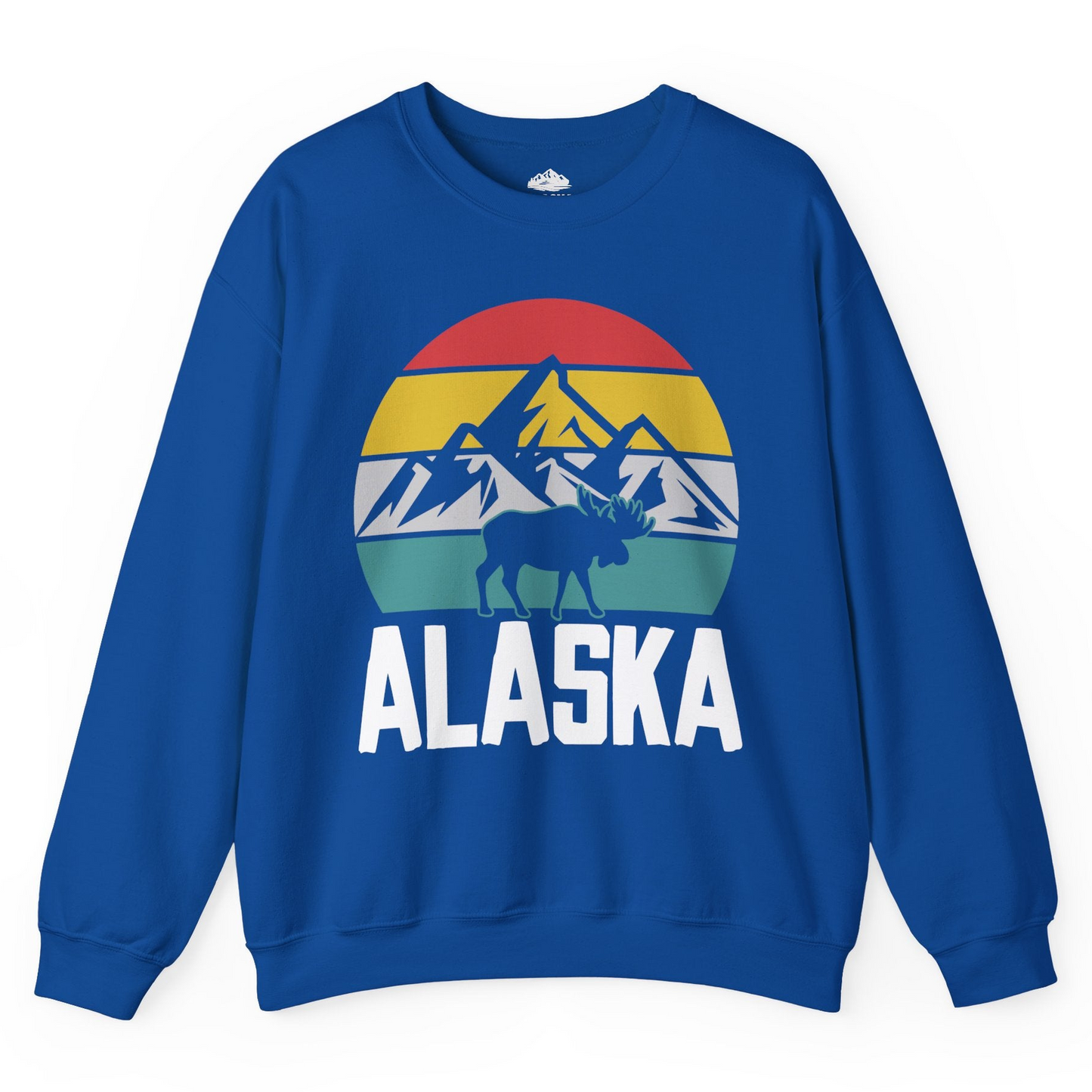 Retro Alaska Moose Silhouette Shirt Sweatshirt – Royal – Alaska Cruise Shirts