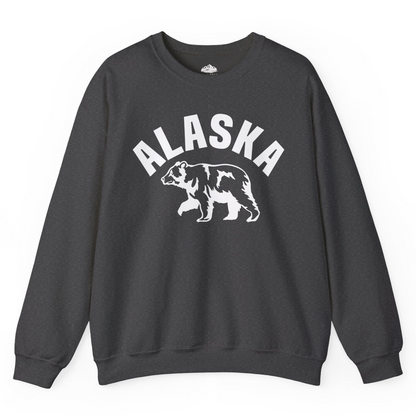 Alaska Bear Silhouette Wildlife Shirt Sweatshirt – Dark Heather – Alaska Cruise Shirts