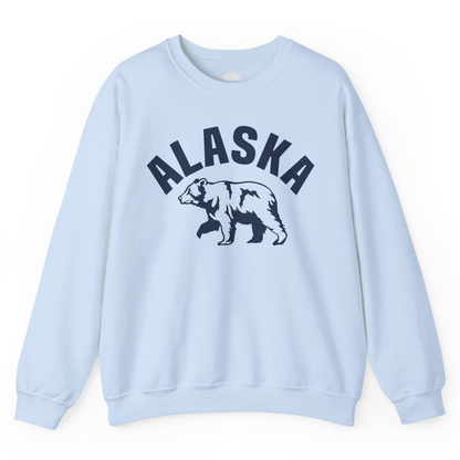 Alaska Bear Silhouette Wildlife Shirt Sweatshirt – Light Blue – Alaska Cruise Shirts