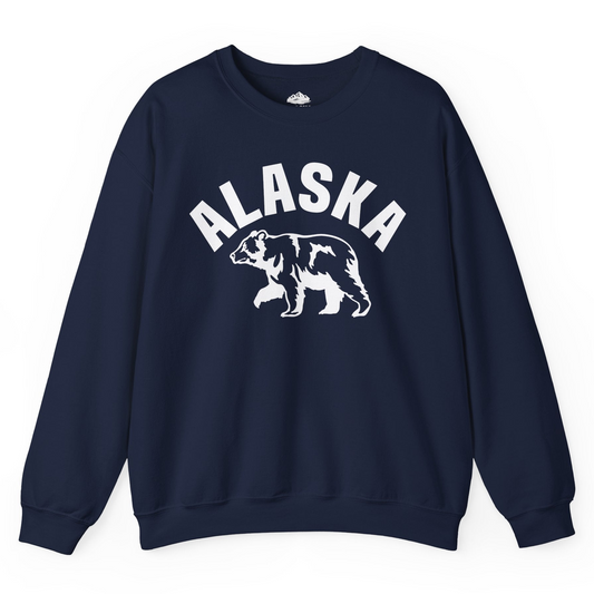 Alaska Bear Silhouette Wildlife Shirt Sweatshirt – Navy – Alaska Cruise Shirts