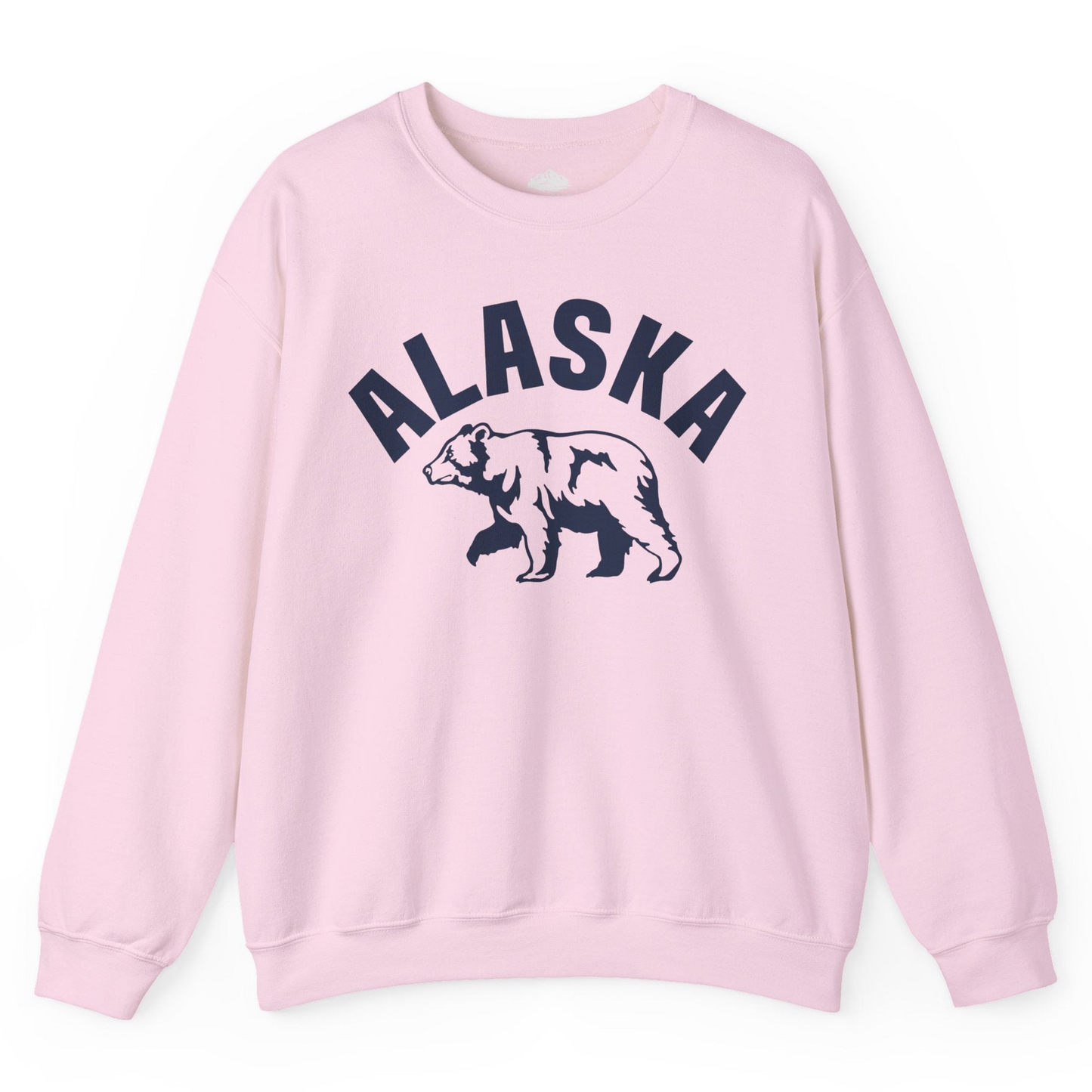 Alaska Bear Silhouette Wildlife Shirt Sweatshirt – Light Pink – Alaska Cruise Shirts