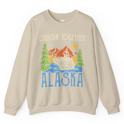 Alaska Cruise Adventure Nature Landscape Retro Family Shirt — Sweatshirt Sweatshirt – Sand – Alaska Cruise Shirts