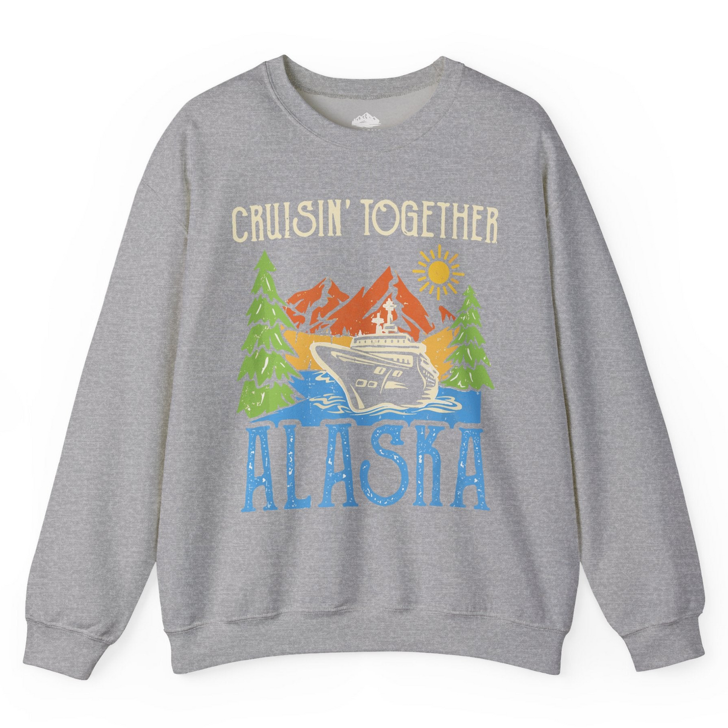 Alaska Cruise Adventure Nature Landscape Retro Family Shirt — Sweatshirt Sweatshirt – Sport Grey – Alaska Cruise Shirts