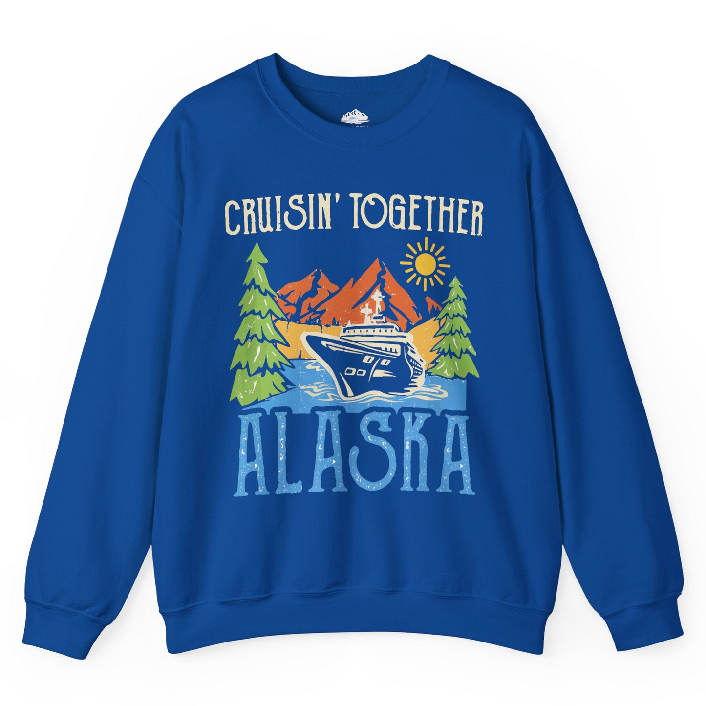 Alaska Cruise Adventure Nature Landscape Retro Family Shirt — Sweatshirt Sweatshirt – Royal – Alaska Cruise Shirts