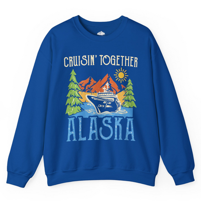 Alaska Cruise Adventure Nature Landscape Retro Family Shirt — Sweatshirt Sweatshirt – Royal – Alaska Cruise Shirts