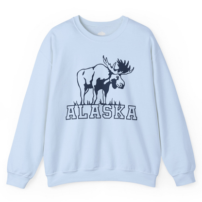 Alaska Moose Silhouette Shirt Sweatshirt – Light Blue – Alaska Cruise Shirts