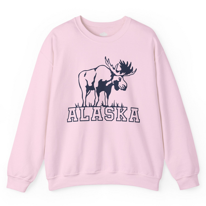 Alaska Moose Silhouette Shirt Sweatshirt – Light Pink – Alaska Cruise Shirts