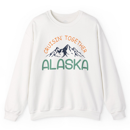 Cruisin Together Alaska Mountain Adventure Cruise Graphic Shirt — Sweatshirt Sweatshirt – White – Alaska Cruise Shirts