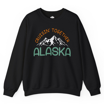 Cruisin Together Alaska Mountain Adventure Cruise Graphic Shirt — Sweatshirt Sweatshirt – Black – Alaska Cruise Shirts