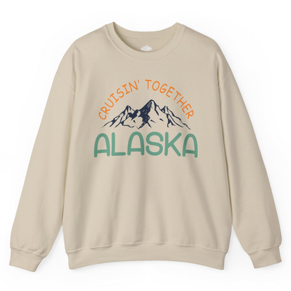 Cruisin Together Alaska Mountain Adventure Cruise Graphic Shirt — Sweatshirt Sweatshirt – Sand – Alaska Cruise Shirts