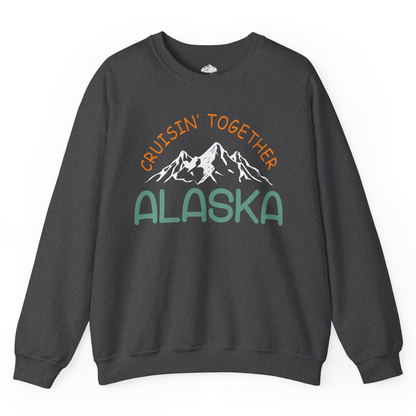 Cruisin Together Alaska Mountain Adventure Cruise Graphic Shirt — Sweatshirt Sweatshirt – Dark Heather – Alaska Cruise Shirts
