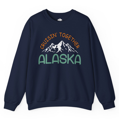Cruisin Together Alaska Mountain Adventure Cruise Graphic Shirt — Sweatshirt Sweatshirt – Navy – Alaska Cruise Shirts