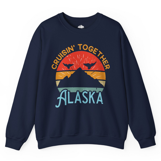 Retro Alaska Cruise Shirt Sweatshirt – Navy – Alaska Cruise Shirts