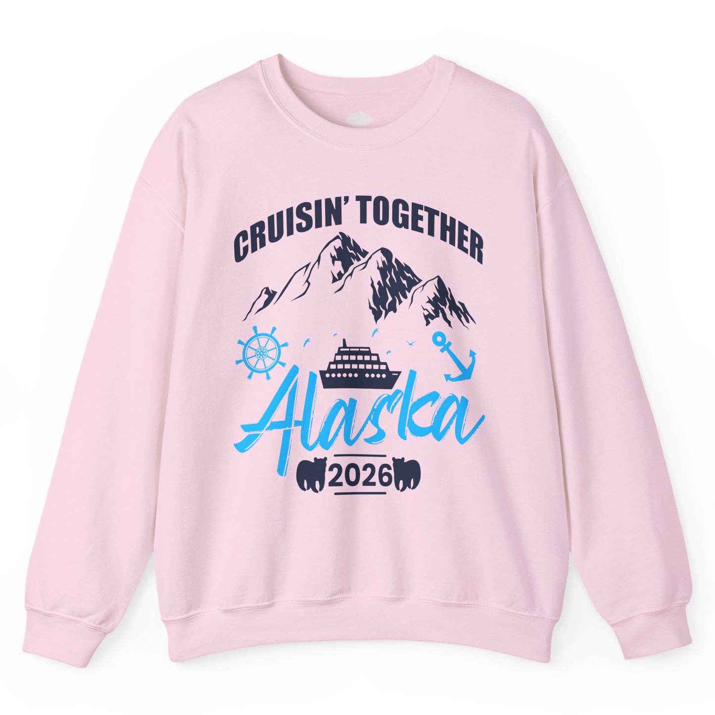 Alaska Cruise Group Adventure Shirt Sweatshirt – Light Pink – Alaska Cruise Shirts
