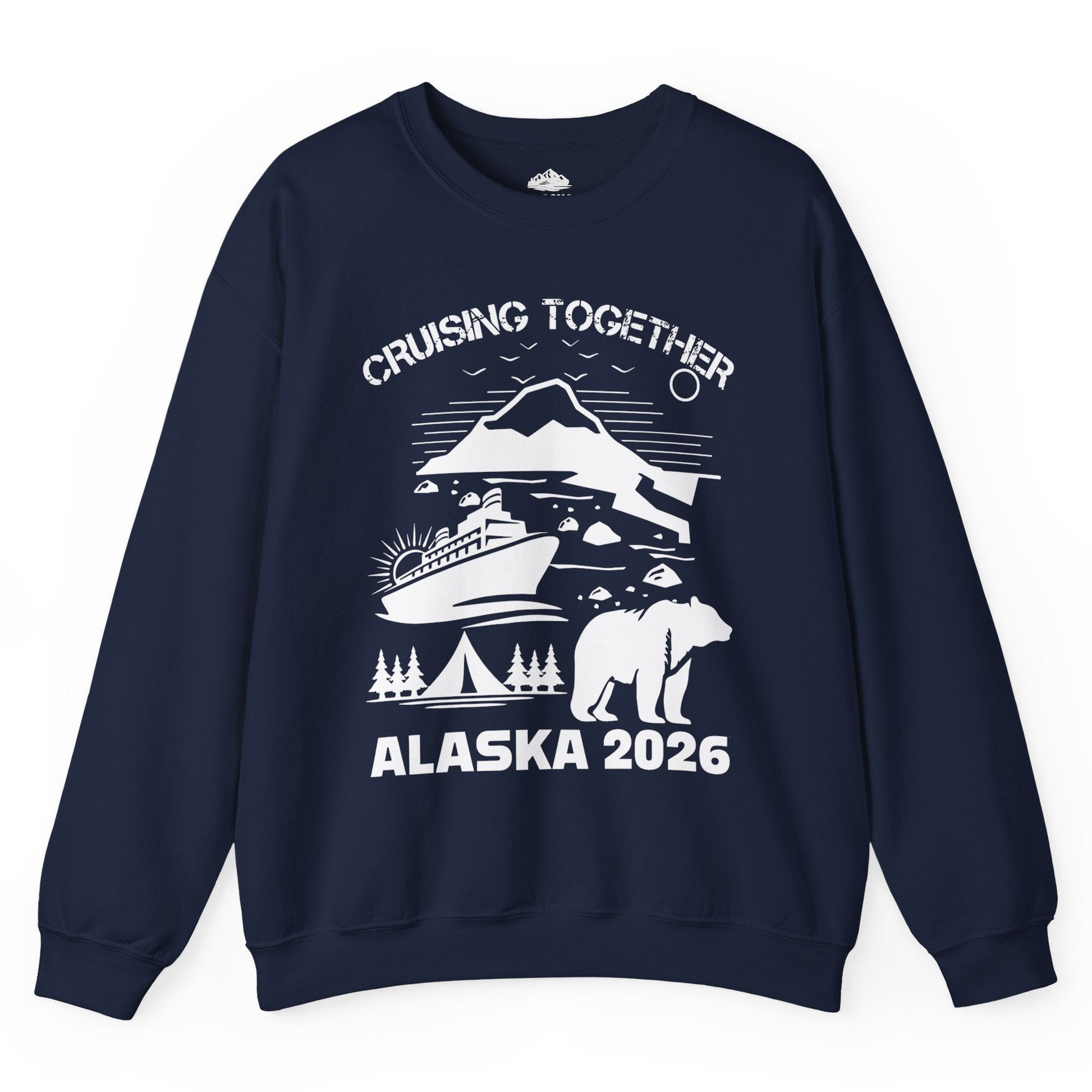 Alaska Cruise 2026 Family Adventure Bear Mountain Nature Shirt — Sweatshirt Sweatshirt – Navy – Alaska Cruise Shirts