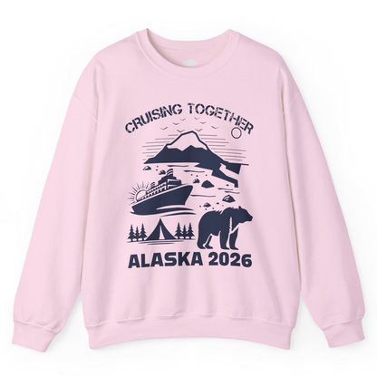 Alaska Cruise 2026 Family Adventure Bear Mountain Nature Shirt — Sweatshirt Sweatshirt – Light Pink – Alaska Cruise Shirts