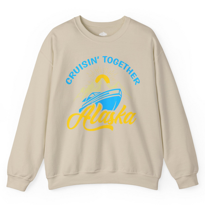 Alaska Cruise Adventure Mountains Sunrise Retro Shirt for Travelers — Sweatshirt Sweatshirt – Sand – Alaska Cruise Shirts